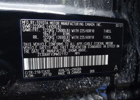 2021 Toyota Rav4 Hybrid Limited from USA, damaged, VIN 2T3D6RFV3MW021157